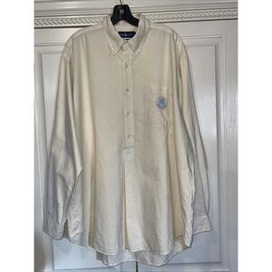 Polo Ralph Lauren‎ Shirt Men XL Yellow Stripes Half Button Down Pullover Vintage